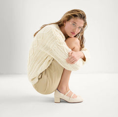The Double Buckle Mary Jane Heel - Conch